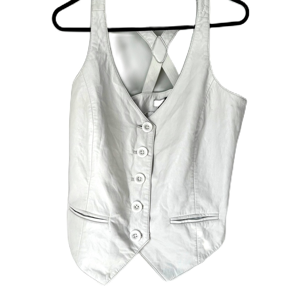 AS DF designer size S leather cross back top